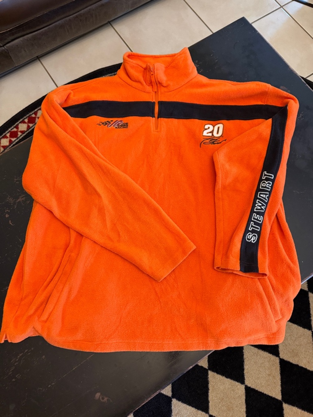 Orange Quarter-Zip Fleece Pullover - Stewart Racing Detail 2XL